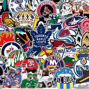 NHL 50Pcs Ice Hockey Stickers Waterproof Vinyl for Phone/Laptop